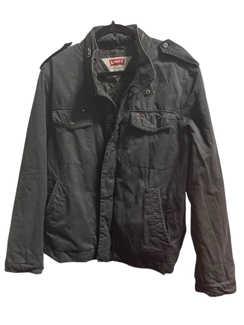 Levi's Black Men's Military Field Jacket with Epaulets